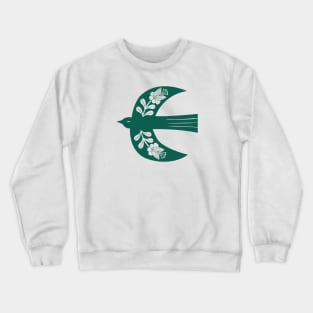 Large Folk Bird dark green Crewneck Sweatshirt